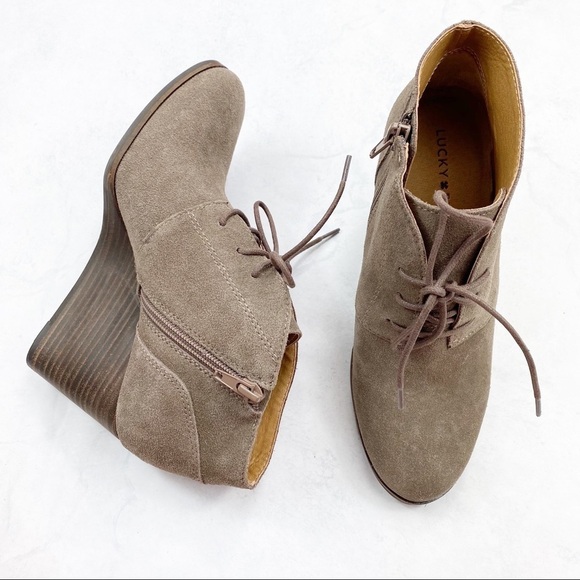 [Lucky Brand] Shylow Brown Wedge Bootie - Picture 3 of 4